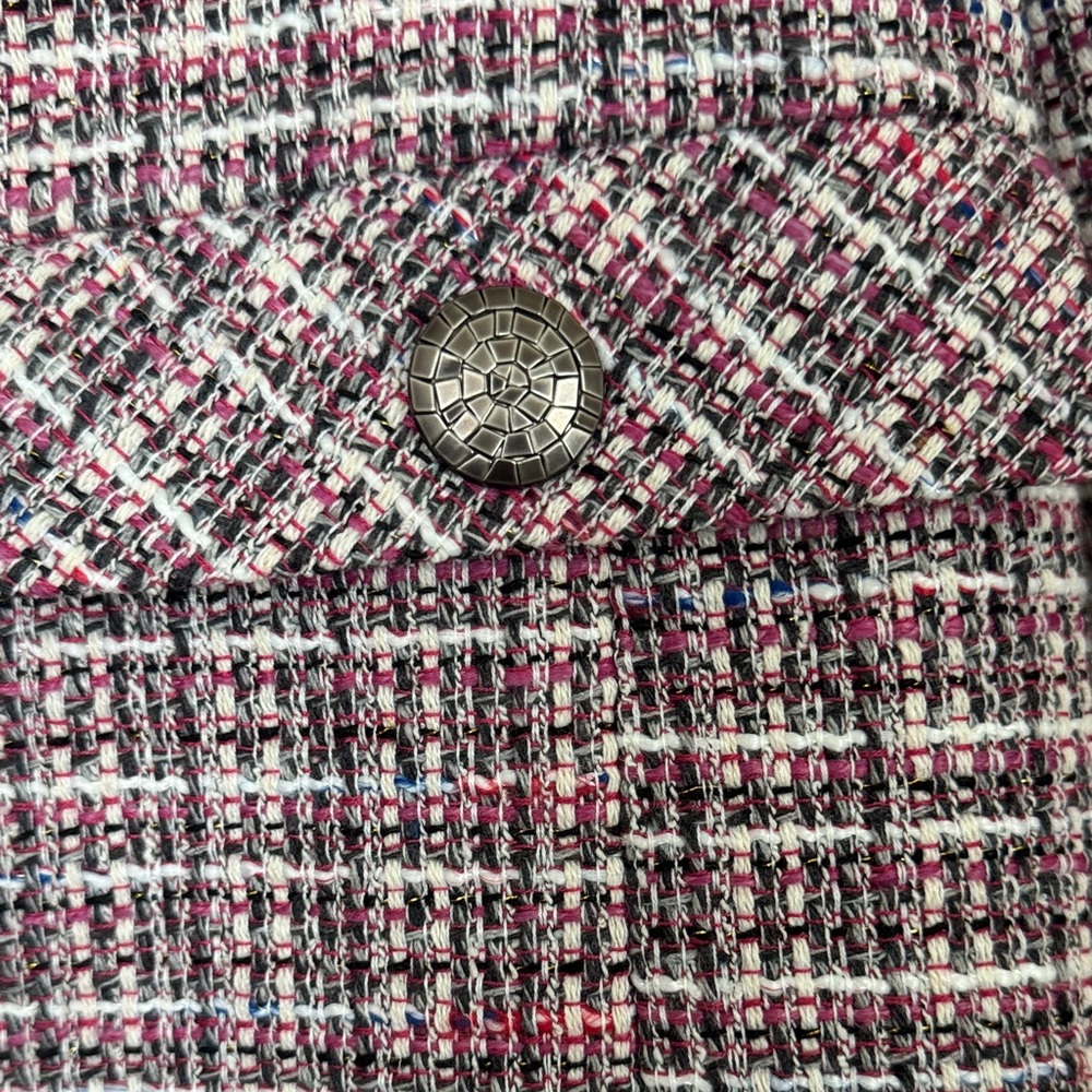 Bagatelle Collection Pink Plaid Tweed Blazer Jacket - Picture 2 of 16
